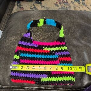 Colorful Striped Kids Crochet Bag